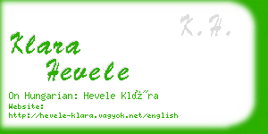 klara hevele business card